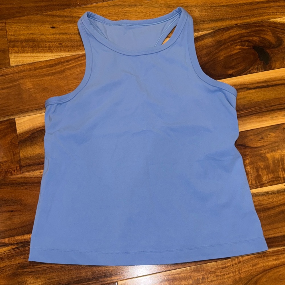 Lululemon align waist length racerback tank top pool party blue size 10